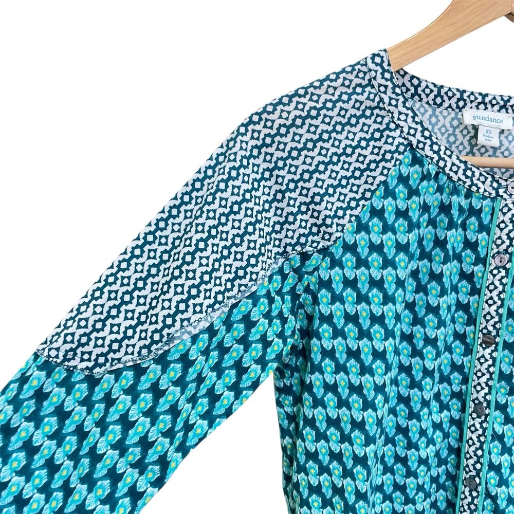 Sundance Boho Blue Patterned Size Xs Lightweight … - image 4